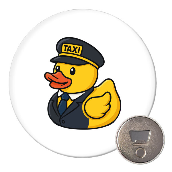 Magnet Quietscheente Taxi-Fahrer Gummiente Chauffeur 59mm Kühlschrankmagnet Flaschenöffner