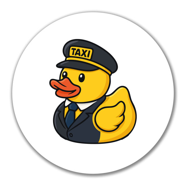 Aufkleber Quietscheente Taxi-Fahrer Gummiente Chauffeur 10cm