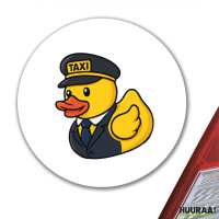 Aufkleber Quietscheente Taxi-Fahrer Gummiente Chauffeur 10cm