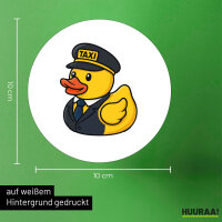 Aufkleber Quietscheente Taxi-Fahrer Gummiente Chauffeur 10cm