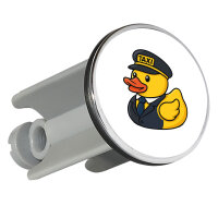 Waschbeckenstöpsel Quietscheente Taxi-Fahrer Gummiente Chauffeur 4cm Abflussstopfen