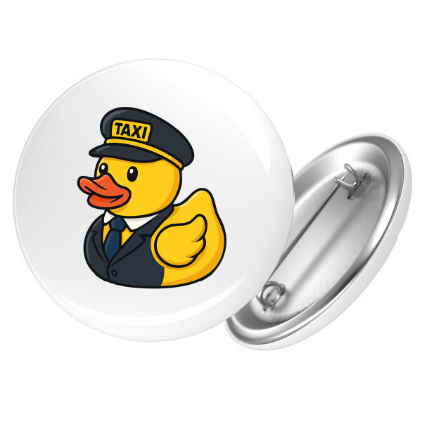 Button Quietscheente Taxi-Fahrer Gummiente Chauffeur