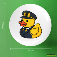 Button Quietscheente Taxi-Fahrer Gummiente Chauffeur