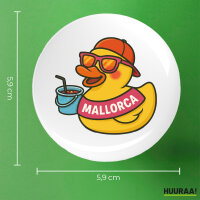 Button Quietscheente Malle Gummiente Mallorca