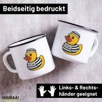 Emaille Tasse Quietscheente Gefängnis Gummiente...