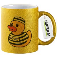 Glitzertasse Quietscheente Gefängnis Gummiente Knast...