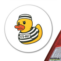 Aufkleber Quietscheente Gefängnis Gummiente Knast 10cm