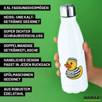 Edelstahl-Trinkflasche Quietscheente Gefängnis Gummiente Knast 500ml Wasserflasche