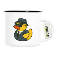 Emaille Tasse Quietscheente Agent Gummiente Spion 300ml...