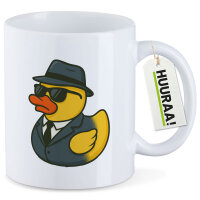 Kaffeetasse Quietscheente Agent Gummiente Spion 330ml