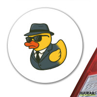 Aufkleber Quietscheente Agent Gummiente Spion 10cm