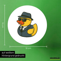 Aufkleber Quietscheente Agent Gummiente Spion 10cm