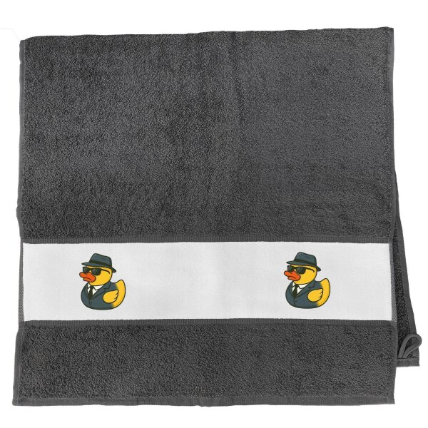 Handtuch Quietscheente Agent Gummiente Spion 50x100cm