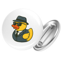 Button Quietscheente Agent Gummiente Spion rund