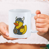 Kaffeetasse Quietscheente Wikinger Gummiente Viking 330ml