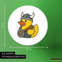 Aufkleber Quietscheente Wikinger Gummiente Viking 10cm