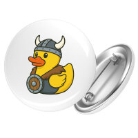 Button Quietscheente Wikinger Gummiente Viking rund