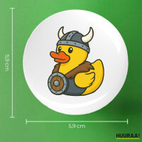 Button Quietscheente Wikinger Gummiente Viking