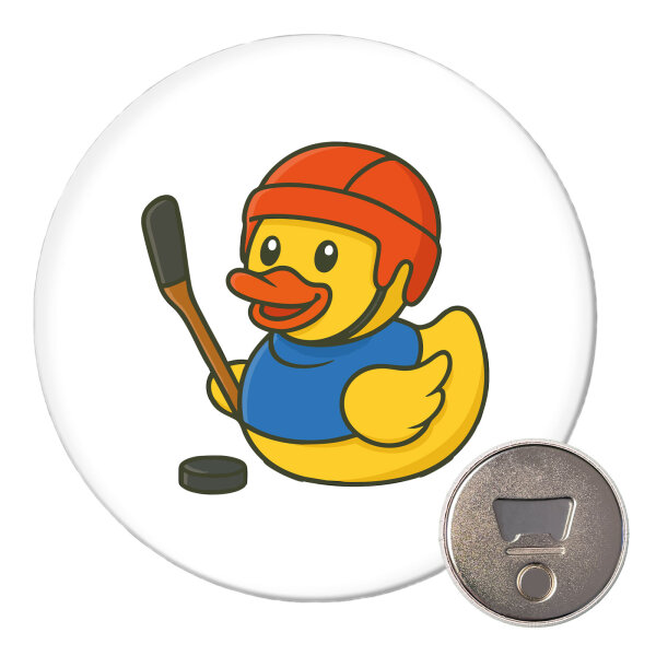 Magnet Quietscheente Eishockey Gummiente Hockey 59mm Kühlschrankmagnet