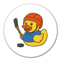 Aufkleber Quietscheente Eishockey Gummiente Hockey 10cm
