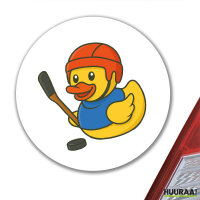 Aufkleber Quietscheente Eishockey Gummiente Hockey 10cm