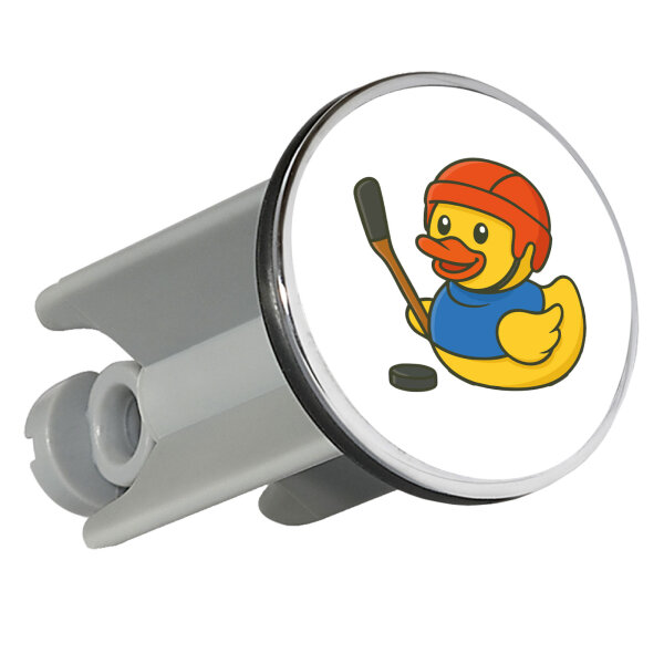 Waschbeckenstöpsel Quietscheente Eishockey Gummiente Hockey 4cm Abflussstopfen
