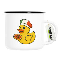 Emaille Tasse Quietscheente Italien Gummiente Italiener 300ml Vintage