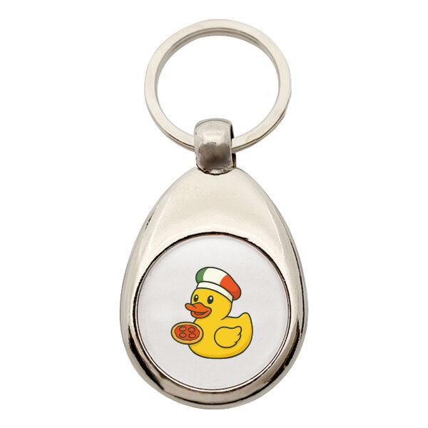 Schlüsselanhänger Quietscheente Italien Gummiente Italiener
