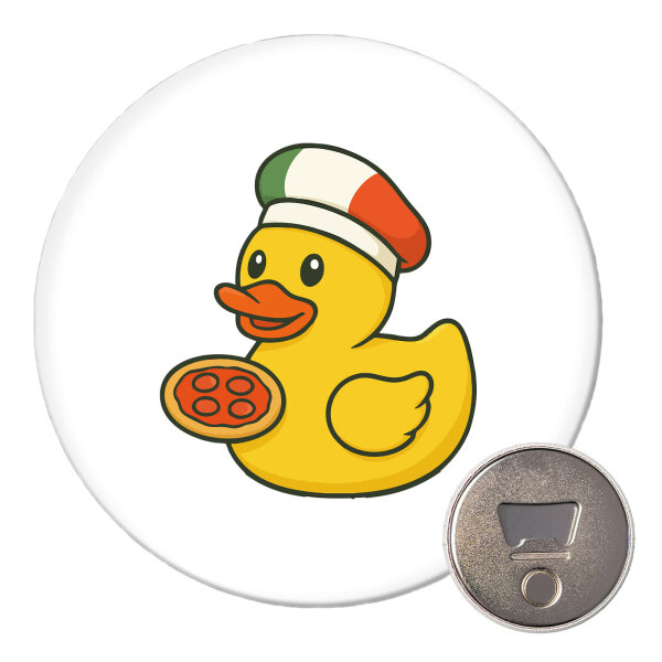 Magnet Quietscheente Italien Gummiente Italiener 59mm Kühlschrankmagnet Flaschenöffner