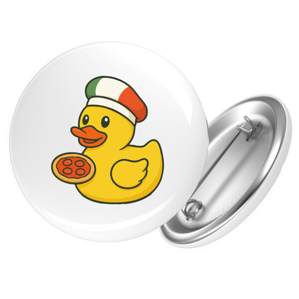 Button Quietscheente Italien Gummiente Italiener rund