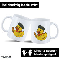 Kaffeetasse Quietscheente Frankreich Gummiente Franzose...