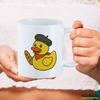 Kaffeetasse Quietscheente Frankreich Gummiente Franzose 330ml