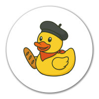 Aufkleber Quietscheente Frankreich Gummiente Franzose 10cm