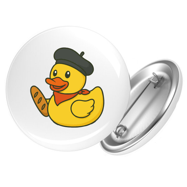 Button Quietscheente Frankreich Gummiente Franzose