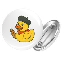 Button Quietscheente Frankreich Gummiente Franzose rund