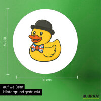 Aufkleber Quietscheente Großbritannien Gummiente Brite 10cm rund