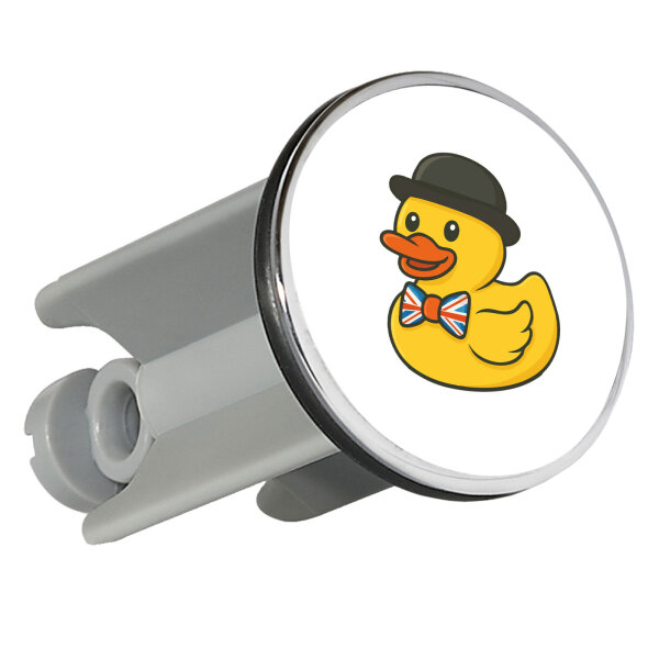 Waschbeckenstöpsel Quietscheente Großbritannien Gummiente Brite 4cm