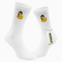 Unisex Socken Quietscheente Großbritannien Gummiente Brite Größe 37/46 White Motiv Tennissocken