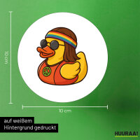 Aufkleber Quietscheente Hippie Gummiente Peace 10cm