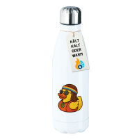 Edelstahl-Trinkflasche Quietscheente Hippie Gummiente Peace 500ml Wasserflasche