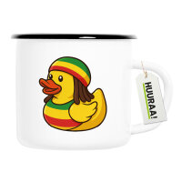 Emaille Tasse Quietscheente Reggae Gummiente Rastafari...
