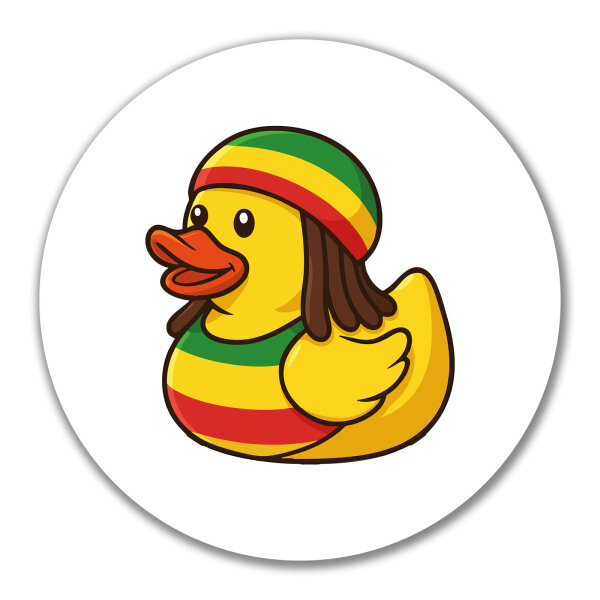 Aufkleber Quietscheente Reggae Gummiente Rastafari 10cm