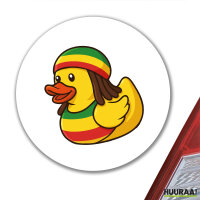 Aufkleber Quietscheente Reggae Gummiente Rastafari 10cm
