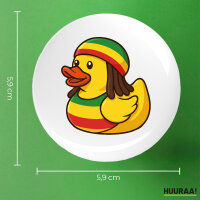 Button Quietscheente Reggae Gummiente Rastafari