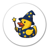 Aufkleber Quietscheente Zauberer Gummiente Magier 10cm