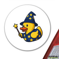 Aufkleber Quietscheente Zauberer Gummiente Magier 10cm