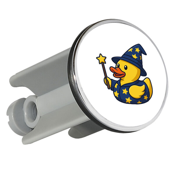 Waschbeckenstöpsel Quietscheente Zauberer Gummiente Magier 4cm Abflussstopfen