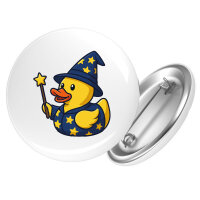 Button Quietscheente Zauberer Gummiente Magier