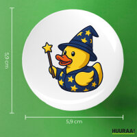 Button Quietscheente Zauberer Gummiente Magier