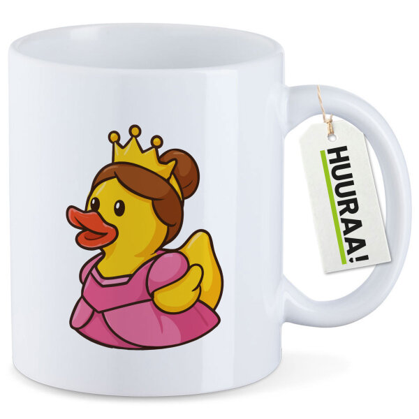 Kaffeetasse Quietscheente Prinzessin Gummiente Princess 330ml